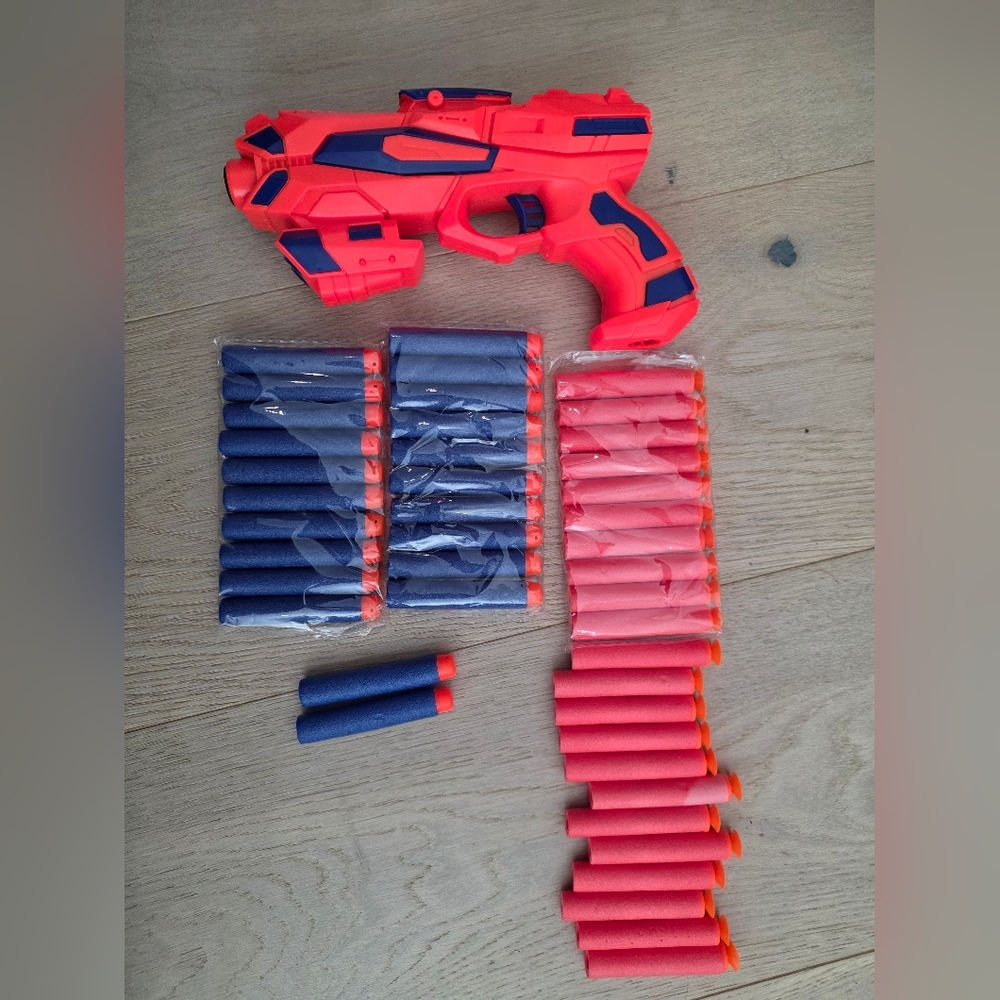 Foam dart blaster gun, fits nerf foam darts